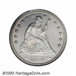 1874 25C Arrows PR65 Cameo PCGS.