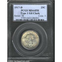1917-D 25C Type One MS64 Full Head PCGS.