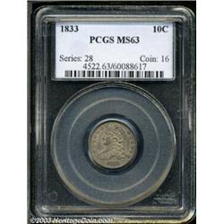 1833 10C MS63 PCGS.