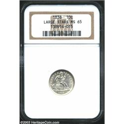 1838 10C Large Stars MS65 NGC.