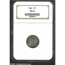 1843 10C MS62 NGC.