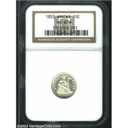 1853 10C Arrows MS67 * NGC.