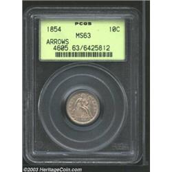 1854 10C Arrows MS63 PCGS.
