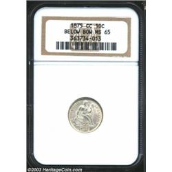 1875-CC 10C Mintmark Below Bow MS65 NGC.