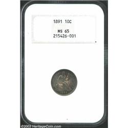 1891 10C MS65 NGC.