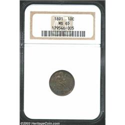 1891 10C MS65 NGC.