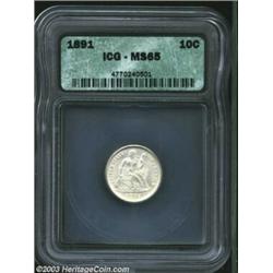 1891 10C MS65 ICG.