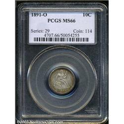 1891-O 10C MS66 PCGS.