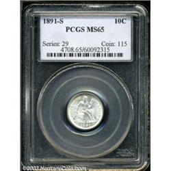 1891-S 10C MS65 PCGS.