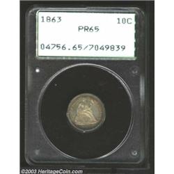 1863 10C PR65 PCGS.