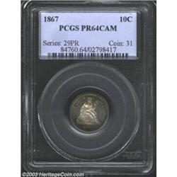 1867 10C PR64 Cameo PCGS.