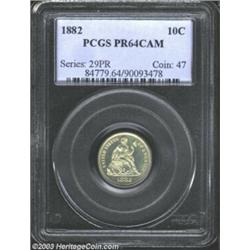 1882 10C PR64 Cameo PCGS.