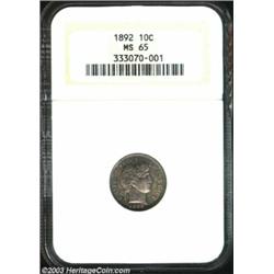 1892 10C MS65 NGC.