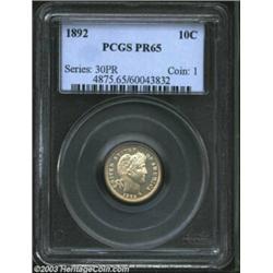 1892 10C PR65 PCGS.