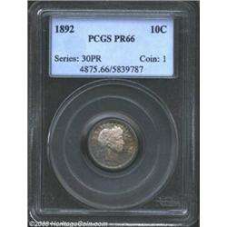 1892 10C PR66 PCGS.