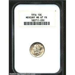 1916 10C MS67 Full Bands NGC.