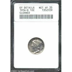 1916-D 10C --Cleaned--ANACS. XF Details, Net VF35.