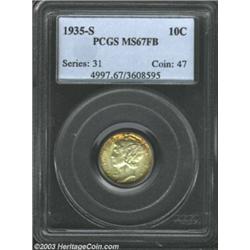 1935-S 10C MS67 Full Bands PCGS.