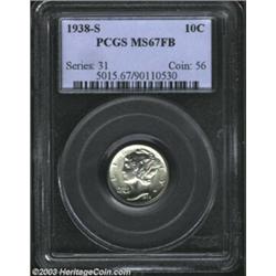 1938-S 10C MS67 Full Bands PCGS.