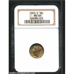1945-S 10C MS68 NGC.
