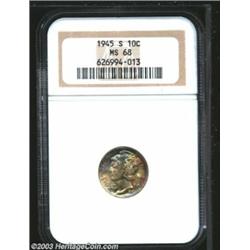 1945-S 10C MS68 NGC.