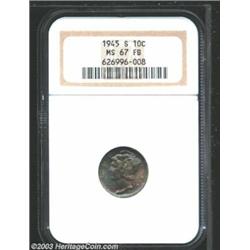 1945-S 10C MS67 Full Bands NGC.