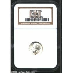 1953-S 10C MS68 NGC.