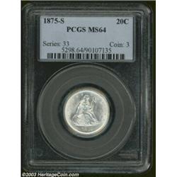 1875-S 20C MS64 PCGS.