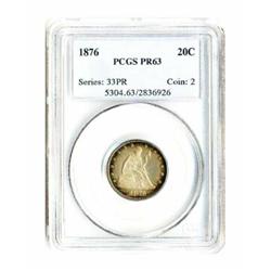 1876 20C PR63 PCGS.
