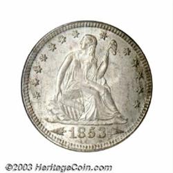 1853 25C Arrows and Rays MS64 PCGS.