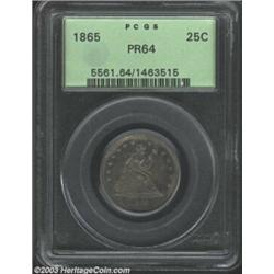 1865 25C PR64 PCGS.