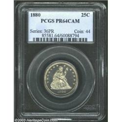 1880 25C PR64 Cameo PCGS.