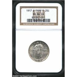 1917-D 25C Type One MS64 Full Head NGC.