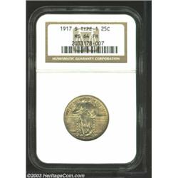 1917-S 25C Type One MS64 Full Head NGC.