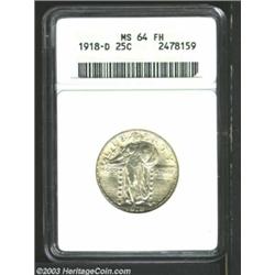 1918-D 25C MS64 Full Head ANACS.