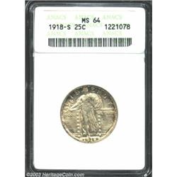 1918-S 25C MS64 ANACS.