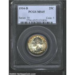 1934-D 25C MS65 PCGS.