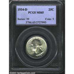 1934-D 25C MS65 PCGS.