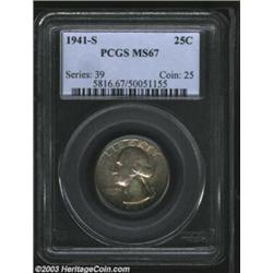 1941-S 25C MS67 PCGS.