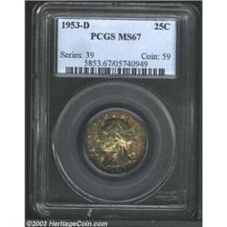 1953-D 25C MS67 PCGS.