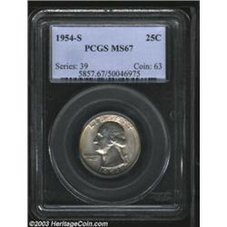 1954-S 25C MS67 PCGS.