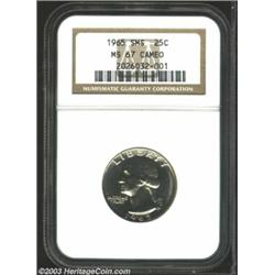 1965 25C SMS MS67 Cameo NGC.