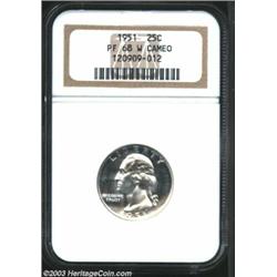 1951 25C PR68 Cameo NGC.