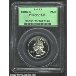 1996-S 25C Clad PR70 Deep Cameo PCGS.