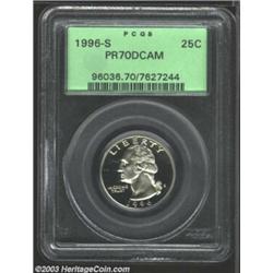 1996-S 25C Clad PR70 Deep Cameo PCGS.