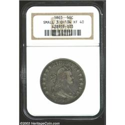 1803 50C Small 3 XF40 NGC.