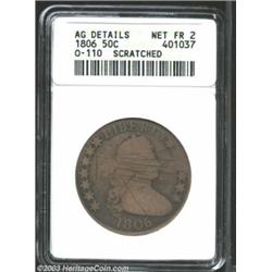 1806 50C Pointed 6, Stem--Scratched--ANACS. AG Details, Net Fair 2.