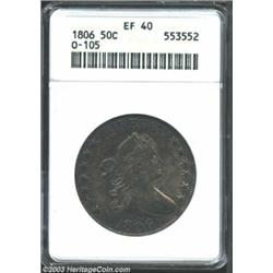 1806 50C Knobbed 6, Small Stars XF40 ANACS.