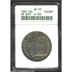 1807 50C Draped Bust AU50 ANACS.