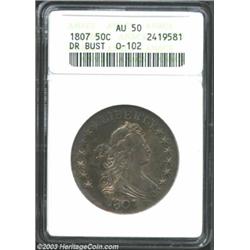 1807 50C Draped Bust AU50 ANACS.